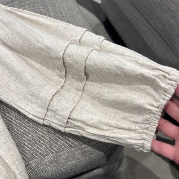 Very J Tunic Top Women Medium Embroidered Linen Blend Shirt Boho Blouse Festival - Picture 4 of 7